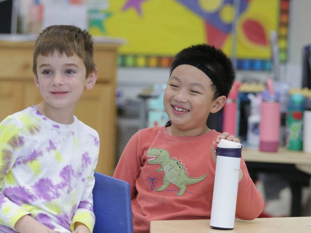 smiling first grade boys